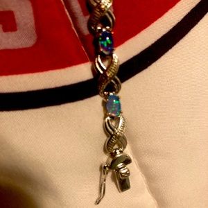 Beautiful blue opal tennis bracelet